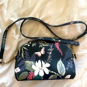 Black Floral Kate Spade Cross Body Bag